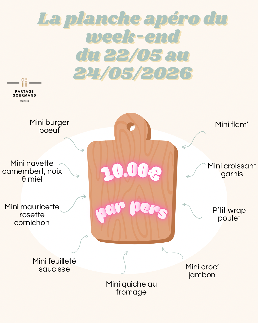 La Planche Apéro du Week-end – 22 au 24 mai 2026