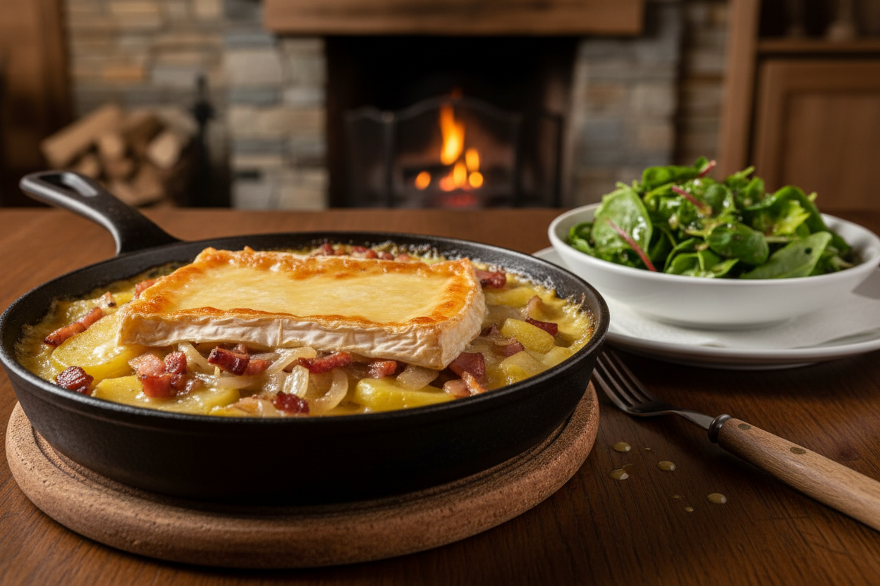 Tartiflette et salade verte